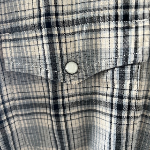 Todd Snyder Plaid Western Shirt in Light Grey Heather - Mens size M - Picture 3 of 5